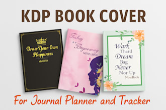 design aesthetic journal, planner, and tracker book covers for kdp pulishing
