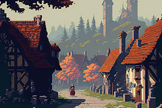 do pixel art background pixel art environment pixel tileset pixel scenery  game