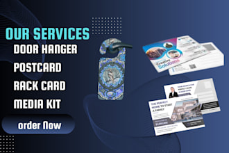create professional business door hanger postcard rack card design build visting