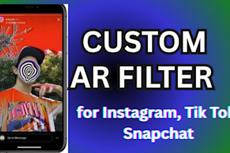 custom ar filters for instagram, tiktok and snapchat