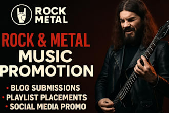 do organic heavy rock metal music promotion to 950 active playlist curators