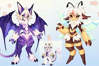 draw furry art, fursona illustration, pokesona, scalie art of your character