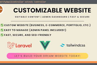 create a fully customizable website with admin dashboard