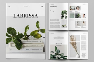 design magazine cover layout, magazine ads, catalog design, brochure