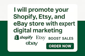promote your shopify ebay etsy store with shopify SEO for shopify sales