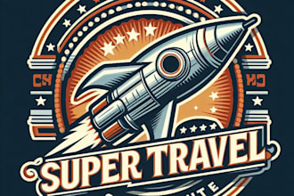 design high quality vintage rocket logo with t shirt design