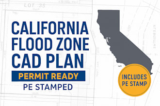 design california cad flood zone plan with permit and pe stamp