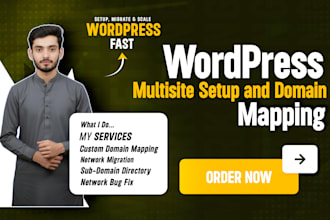 create, configure, mapping steup wordpress multisite network