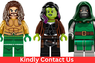 design custom 3d lego model, lego minifigure 3d toy for 3d printing