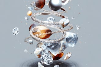 do 3d ring bracelet jewelry design with realistic renders