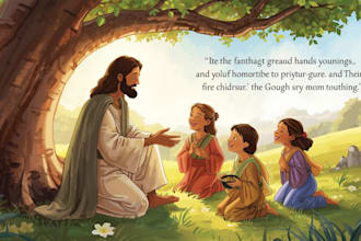 do bible children story book illustration, christian children story illustration