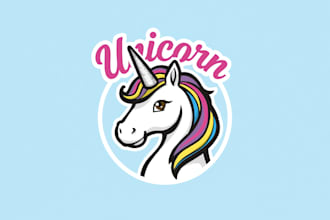 make unicorn logo with t shirt and unlimited revisions