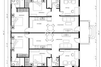 create 2d master plan,house elevation plan, structure design, autocad floor plan