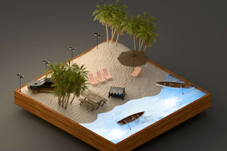 create 3d isometric scenes for you