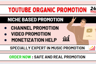 promote youtube channel and videos to real viewers organically for monetization