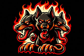 make cerberus hellhound logo with t shirt in just 12 hours