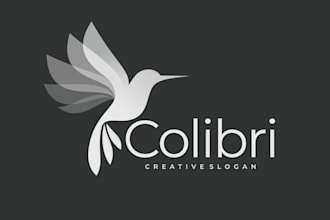 do wonderful flying hummingbird sky mascot logo design