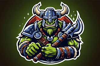 do orc viking logo with t shirt design and fast delivery
