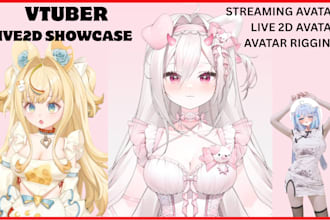 design rig live 2d vtuber model 2d vtuber model vtuber commission 2d anime art
