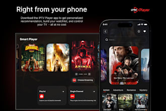 build iptv app and server with epg, vod, ott support for android and smart tv