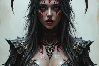 draw a fantasy horror character art