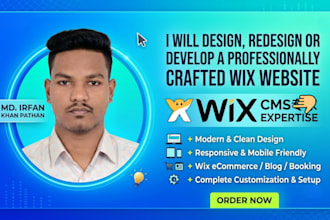 redesign or design any wix blog, ecommerce, portfolio, developement website