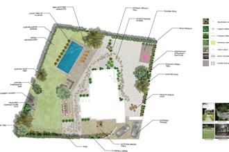 design a detailed 2d landscape plan for your outdoor space