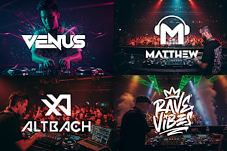 do 2 dj music logo,text,band,initial,festival,guitar,singer,producer,edm,metal