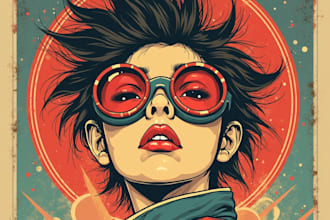 draw anything in my retro vintage pop art style