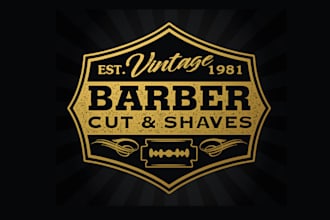 design beauty salon and barber logo