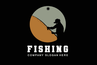 create modern fishing and hunting logo