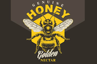 make modern honey bee logo for your business