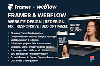 create modern framer website, fix framer website, edit framer landing page