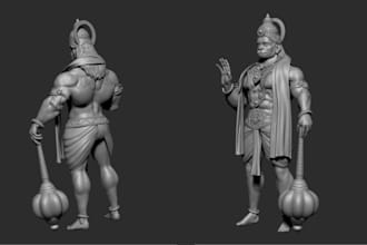 sculpt realistic 3d character models, stl 3d printing , rendering