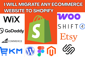 transfer clone migrate wix woocommerce wordpress godaddy figma to shopify store