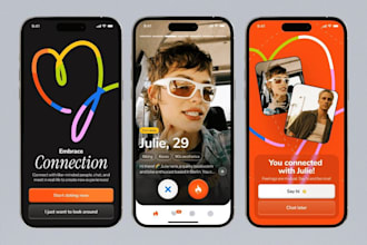 develop modern dating app, tinder clone app, social media app, chat app
