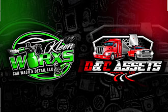 design trucking, garage, auto detailing, car wash and automotive logo design