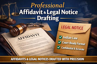 draft professional affidavits and legal notices as per  law