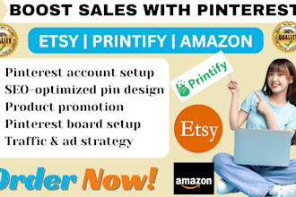 promote etsy printify shop amazon store store with pinterest marketing for sales