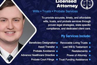 be your attorney for wills, trusts, estate planning, probate, real estate, more