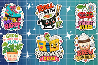 design cute custom stickers and sticker packs for print