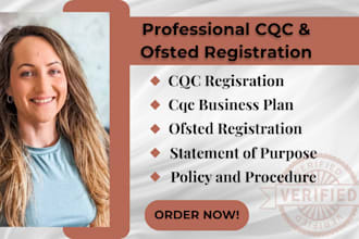 write policy and procedure, cqc registration, ofsted registration, business plan