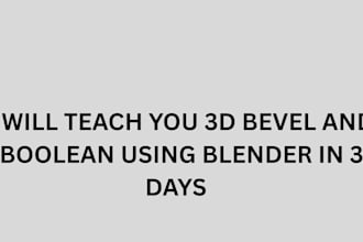 teach you professional 3d bevel and boolean using blender in 3 days