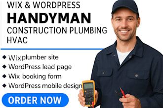 wix construction electrician roofing handyman contractor plumbing hvac website
