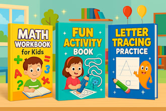 desgn workbook activity book and practice book covers for kdp and print