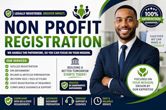 register your non profit, prepare bylaws, 1023ez, ein and reinstate 501c3