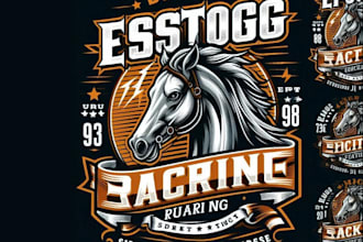 design esport vintage racing horse logo
