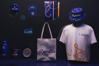 realistic 3d product mockups, branding suites