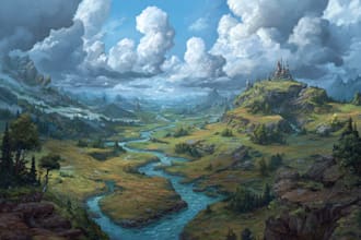 do fantasy background and landscape