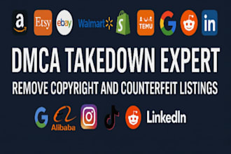 remove copyright violations counterfeit listings on shopify ebay etsy aliexpress